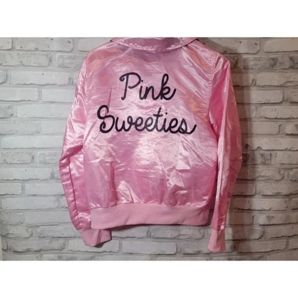 Pink‎ Sweeties Grease Top Pink Glitter Black Spirit Halloween XL 14-16